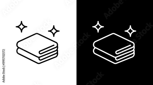Folded Laundry Icon Set Multiple Style Collection