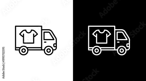 Laundry Truck Icon Set Multiple Style Collection
