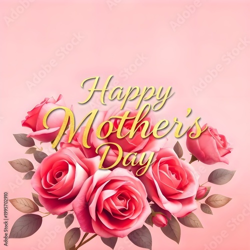 card with pink roses