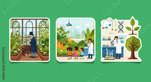 Botanical Science and Plant Research - A Colorful Illustration.