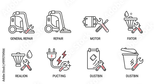 A set of icons related to repair and maintenance services.