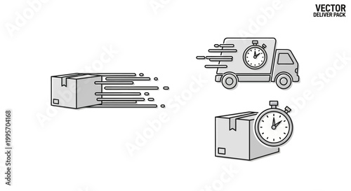 Fast delivery and shipping concept icons.