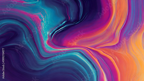 Vibrant colors swirl in a mesmerizing abstract pattern on a digital canvas