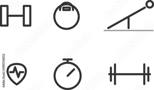 Minimalist Home Appliance and Productivity Timer Icons for User Interface Design