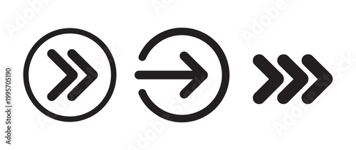 Set of directional arrow icons for web navigation and user interface design elements pack