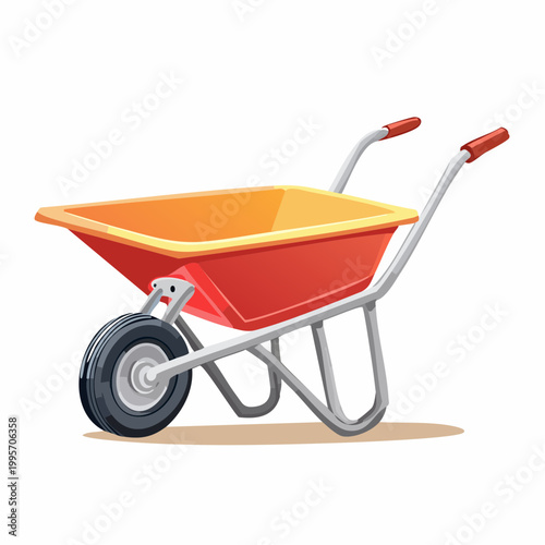 Red and Orange Wheelbarrow Illustration