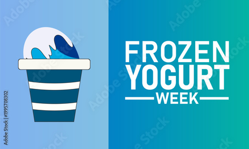 Frozen yogurt week promotional graphic with ice cream cup icon, promotion