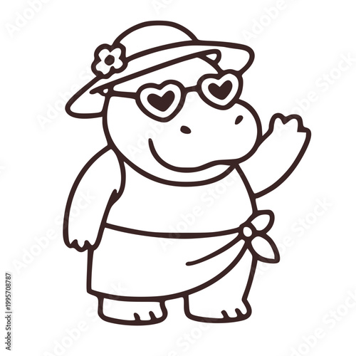 Illustration of hippo