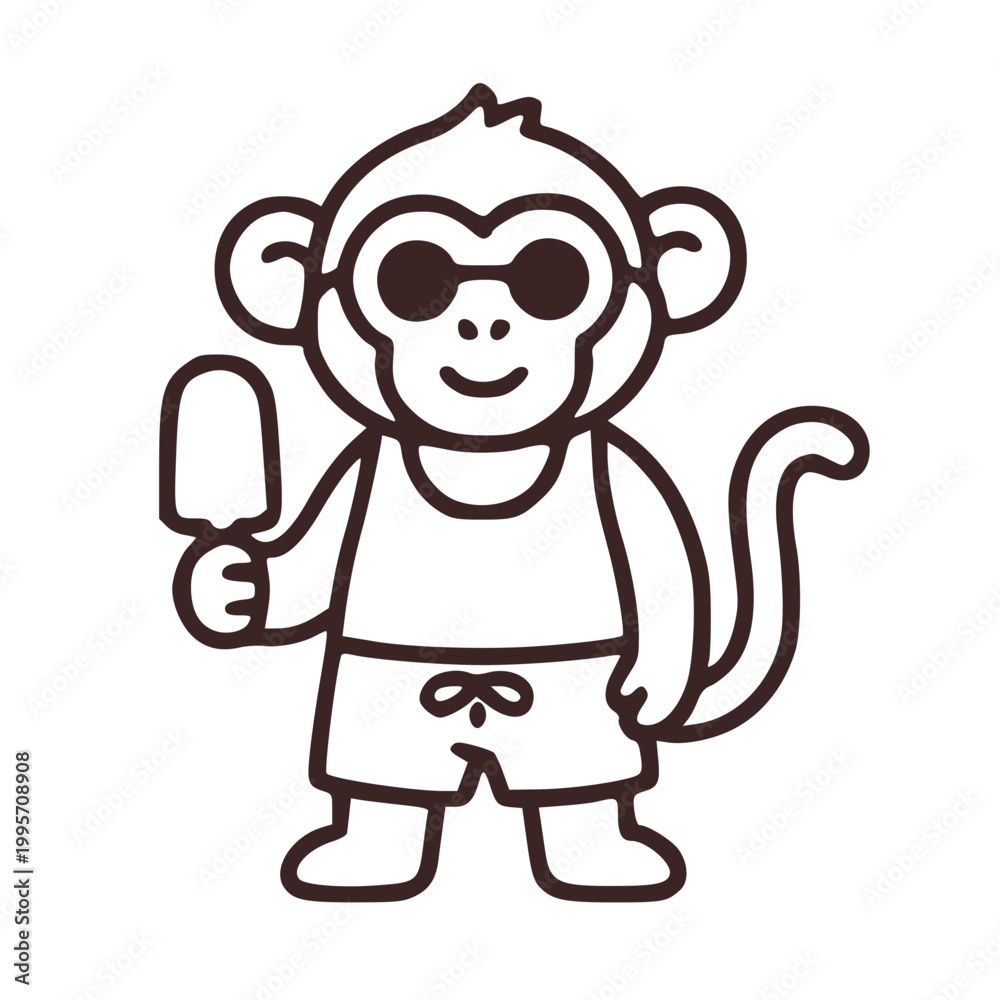Fototapeta premium Illustration of animal monkeys 