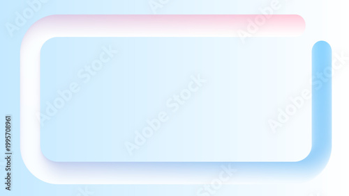 グラデーション立体チューブフレーム背景 水色 ピンク 横長 16:9