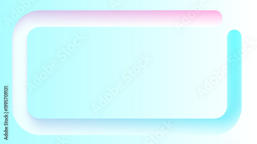 グラデーション立体チューブフレーム背景 水色 ピンク 横長 16:9