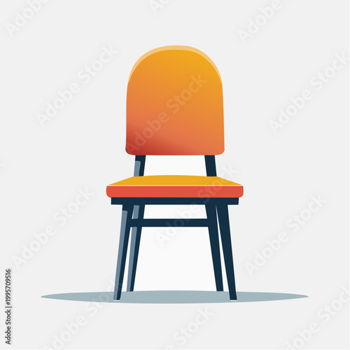 Modern Orange and Yellow Chair Illustration