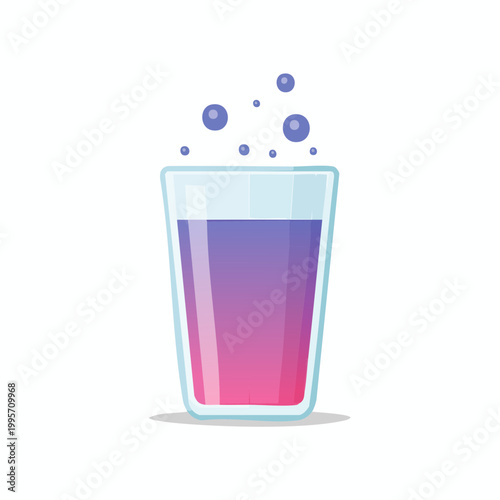 Glass of colorful bubbly drink