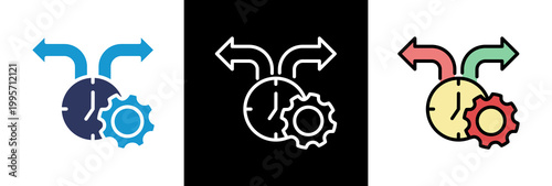 Time Management triple icon