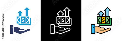 Salary Growth triple icon
