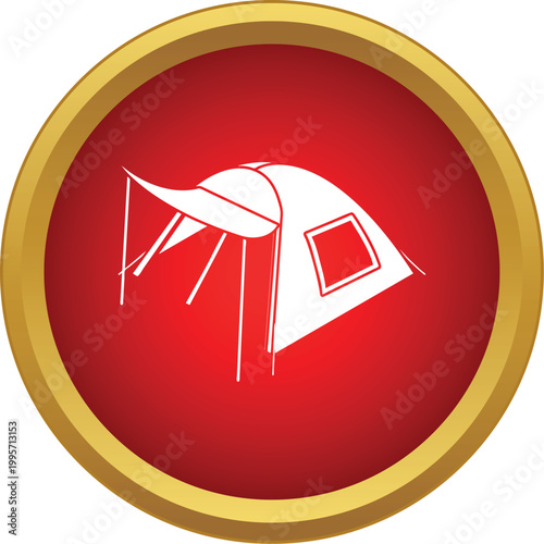 Tent symbol representing camping, hiking, and outdoor adventure activities