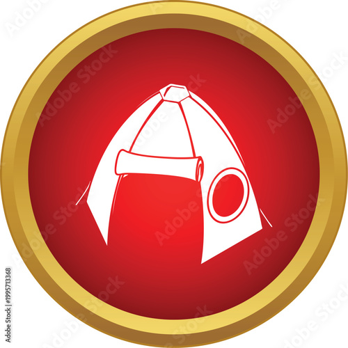 Camping tent graphic providing a symbol for outdoor activities and recreation