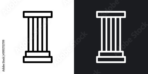 Konstfotografi Antique Column outlined icon vector collection.