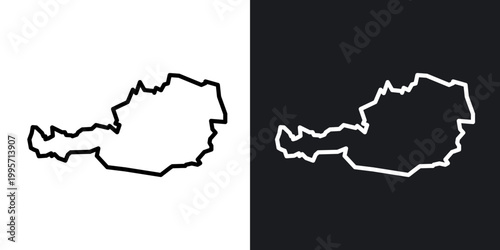 Austria outlined icon vector collection.