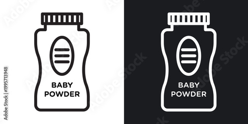 Cuadro en lienzo Baby powder outlined icon vector collection.