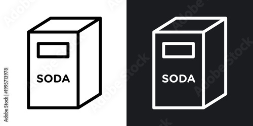 Foto Baking soda outlined icon vector collection.