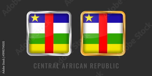 Canvastavla High-quality gold and silver square emblems for the national flag of the Central African Republic