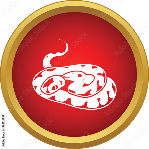 Snake icon symbolizing danger and wildlife in a stylized round button