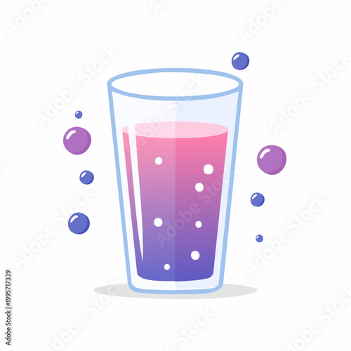 Gradient Pink and Purple Drink with Bubbles
