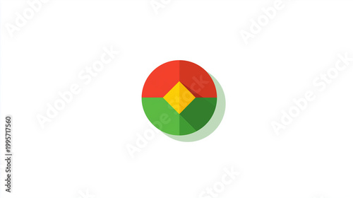 Free Download Simple flat download icon design with geometric red and green shapes - GFXLoad