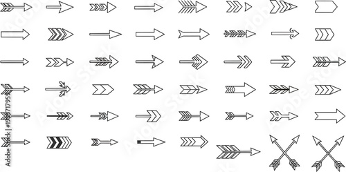 Hand Drawn and Geometric Arrow Icons Set
