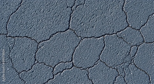 Intricate blue cracked earth texture a detailed view of dry parched land with deep fissures and rough surface