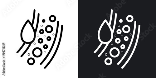 Tableau sur toile Cholesterol outlined icon vector collection.