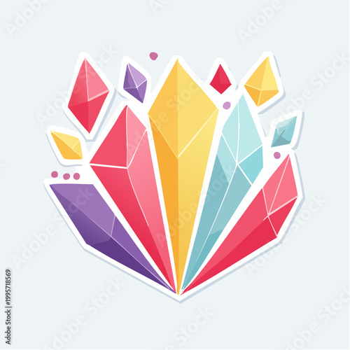 Colorful Crystal Cluster Illustration