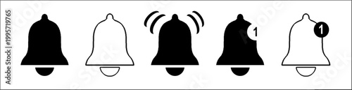 Banner Notification bell icon. Alarm symbol. Incoming inbox message. Ringing bells. Alarm clock and smartphone application alert. Social media element vector graphic design