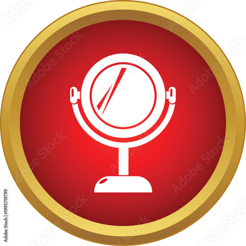 Table mirror icon illustrating concepts of vanity, makeup, and personal care