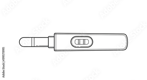 Pregnancy Test Device Illustration Showing Positive Result with One Line