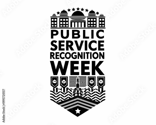 PUBLIC SERVICE RECOGNITION WEEK vector illustration isolated on white background