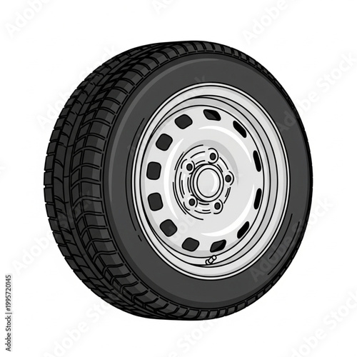 car wheel isolated on white background