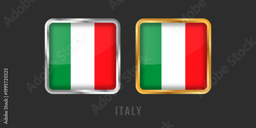High-quality square gold and silver framed labels with the flag of Italy. Professional Italian icons for manufacturing origin, exports, and Made in Italy products Free Download High-quality square gold and silver framed labels with the flag of Italy. Professional Italian icons for manufacturing origin, exports, and Made in Italy products - GFXLoad