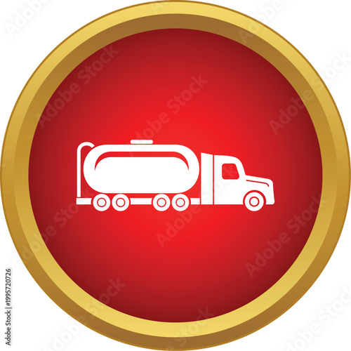 Tanker truck icon representing transport and delivery of fuel, oil, or chemicals