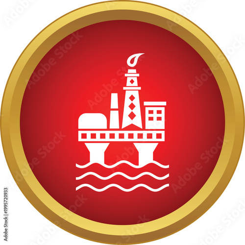 Offshore oil rig platform representing energy industry and fossil fuel extraction