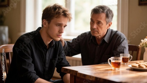 Serious conversation between father and son