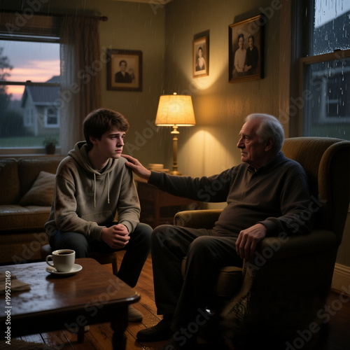 Serious conversation between father and son