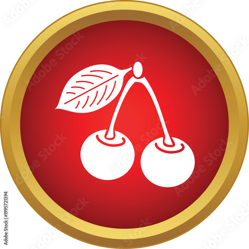 Cherry fruit icon presenting sweet healthy organic food symbol