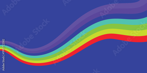 A vibrant abstract sports background featuring bold curved stripes in multiple bright colors. The design creates a dynamic motion effect, making it ideal for football graphics, 2026 sports templates