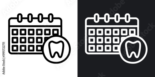 Dental appointment outlined icon vector collection.