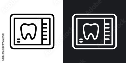 Dental X ray outlined icon vector collection.