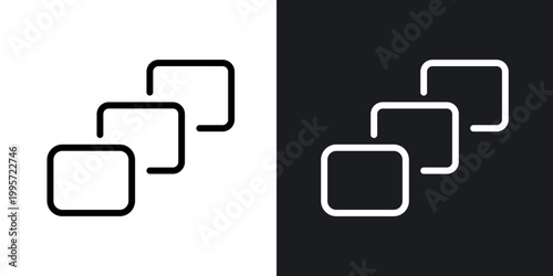 Depth perception outlined icon vector collection.