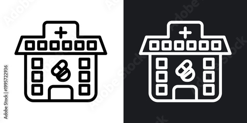 Drugstore outlined icon vector collection.