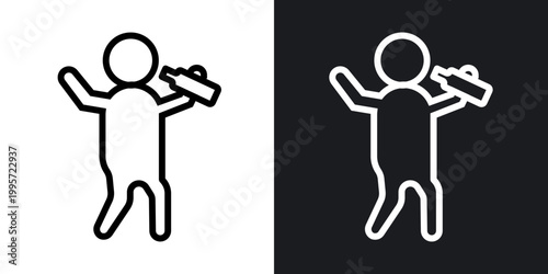 Drunk human outlined icon vector collection.